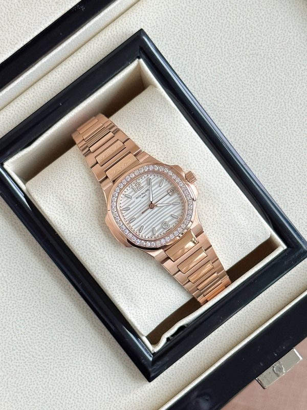 Patek Philippe Nautilus 7010 Rose Gold Ladies Super Clone Watch 1128357943 - front view | Nautilus
